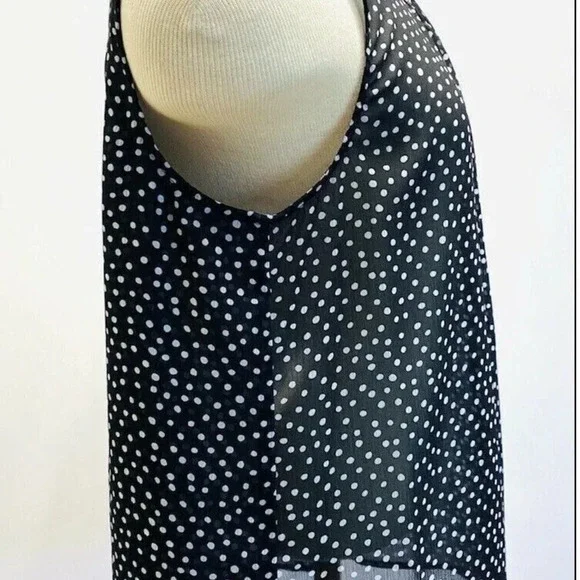 CASLON Women Sleeveless Pullover Polka-Dots Sheer Casual Shirt Top Size Medium - Picture 5 of 12